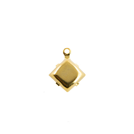 8mm White Glass Square Stone in 1 Loop Setting