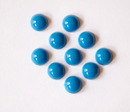 Medium Blue Acrylic Domed Cabochons 7mm (10) cab701UU