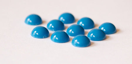 Medium Blue Acrylic Domed Cabochons 7mm (10) cab701UU