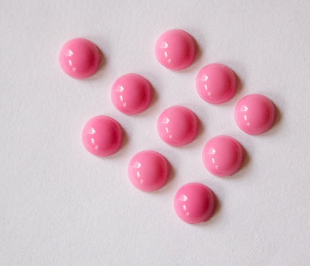 Bright Pink Acrylic Domed Cabochons 7mm (10) cab701WW