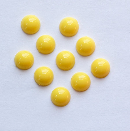 Yellow Acrylic Domed Cabochons 7mm (10) cab701YY