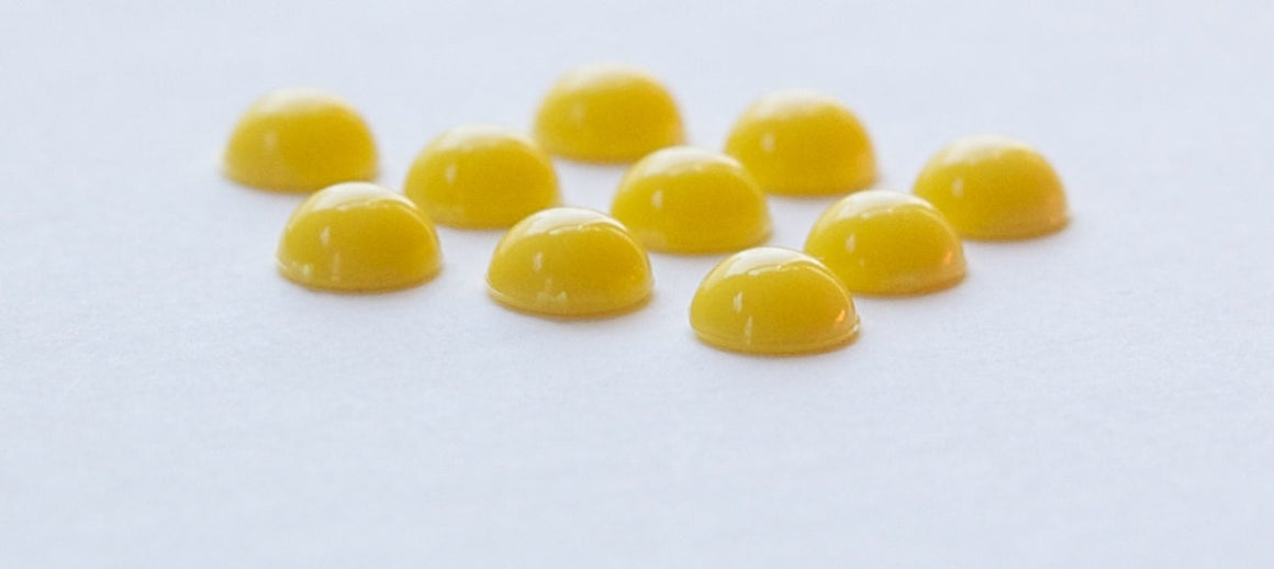 Yellow Acrylic Domed Cabochons 7mm (10) cab701YY