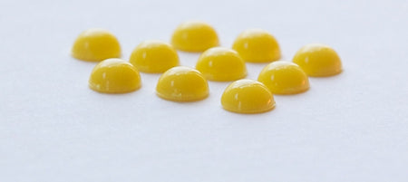 Yellow Acrylic Domed Cabochons 7mm (10) cab701YY