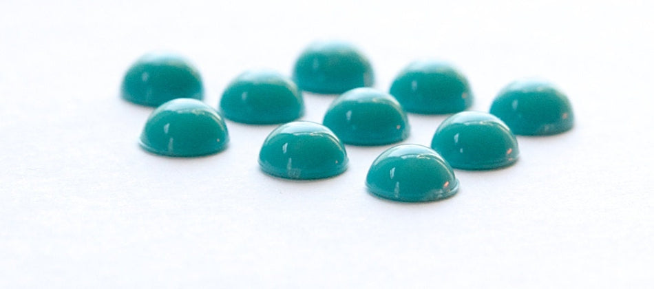 Turquoise Acrylic Domed Cabochons 7mm (10) cab701ZZ
