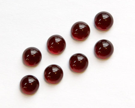 7mm Dark Ruby Red Glass Cabochons 7mm No Foil (8) cab701FF