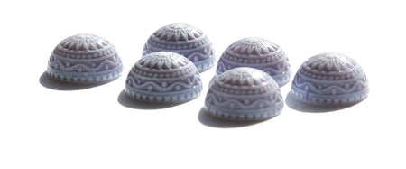 Vintage Etched Mosaic Gray Lavender Blue Cabochons 14mm cab713