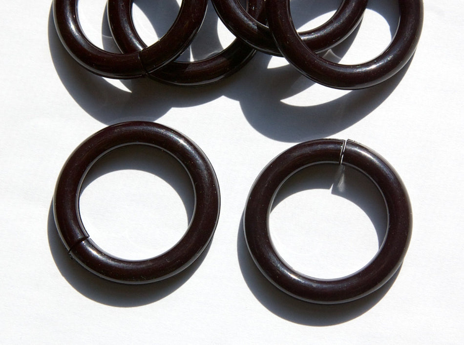 Vintage Acrylic Black Split Ring Hoop Link 35mm bds076A