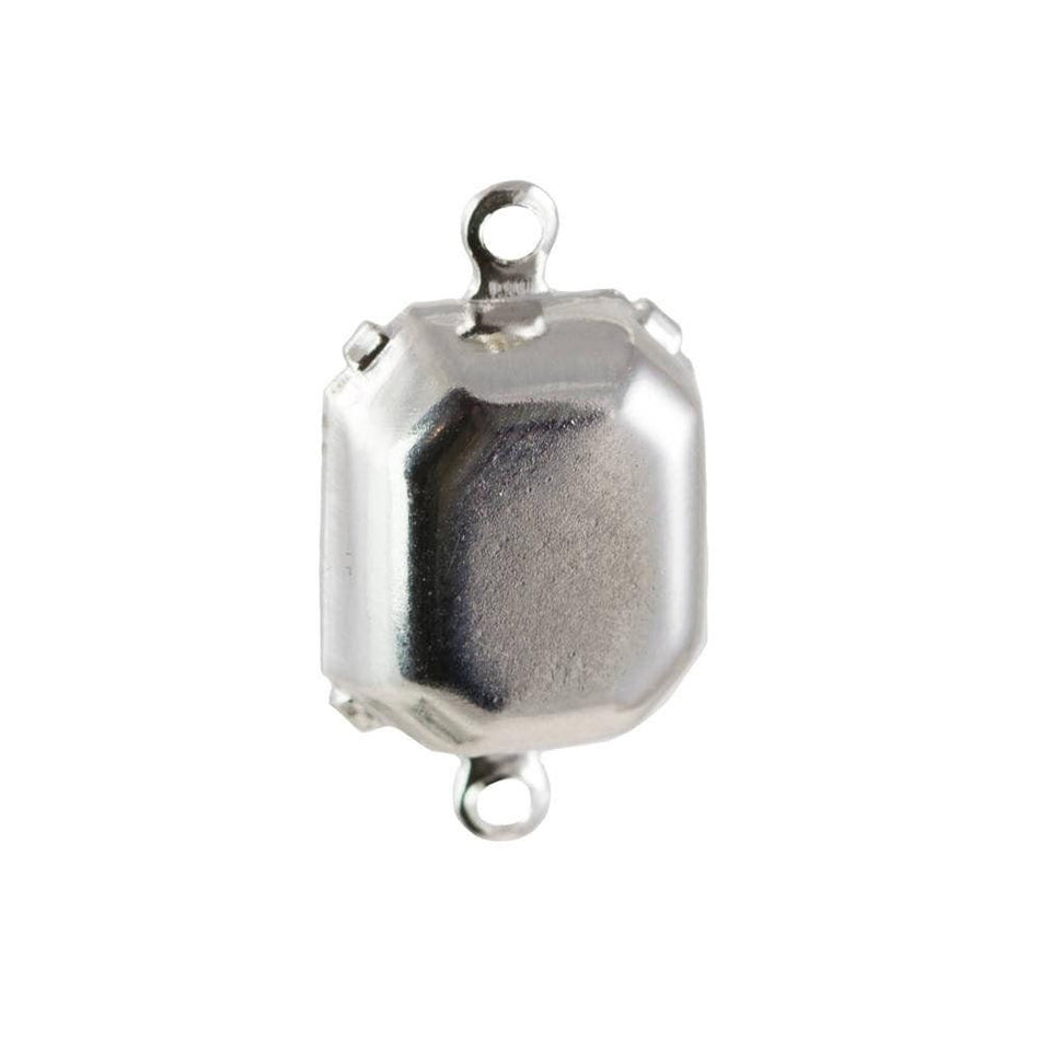 Vintage White Opal Stones in 2 Loop Silver Plated Setting 12mm x 10mm (4) oct010U2