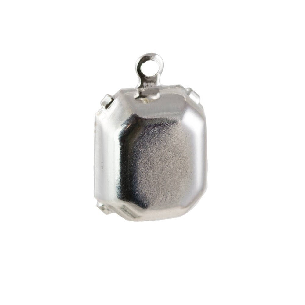 Vintage White Opal Stones in 1 Loop Silver Plated Setting 12mm x 10mm (4) oct010U