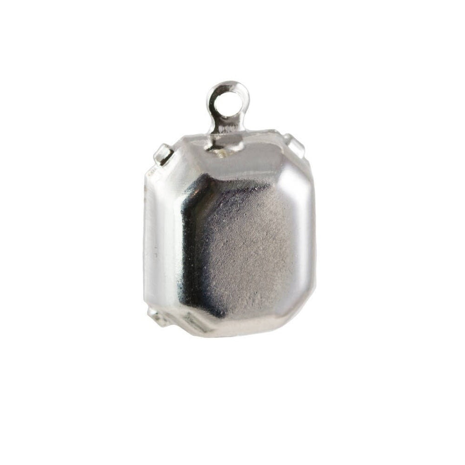 Vintage White Opal Stones in 1 Loop Silver Plated Setting 12mm x 10mm (4) oct010U