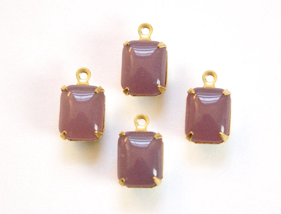 Vintage Deep Amethyst Opal 1 Loop Brass Setting 10x8mm oct011CC