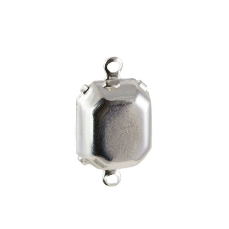 10x8mm Light Amethyst Faceted Glass Octagon Stone in 2 Loop Setting