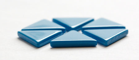 Vintage Acrylic Medium Blue Triangle Cabochons cab468B