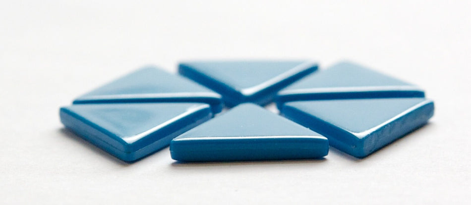 Vintage Acrylic Medium Blue Triangle Cabochons cab468B