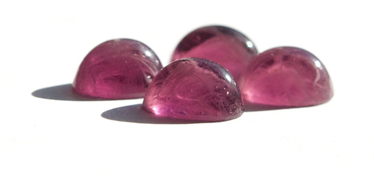 Vintage Purple and White Swirled Glass Cabochons 14x10mm cab577Q