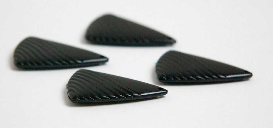 Vintage Acrylic Etched Black Triangle Pendant Drops pnd029B