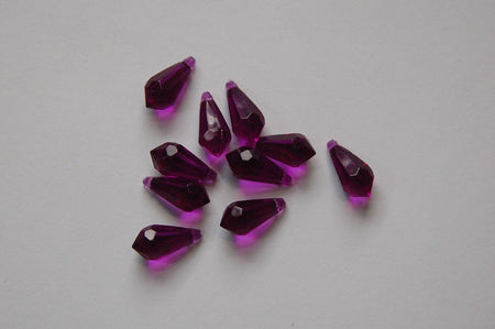 13x6mm Amethyst Faceted Acrylic Teardrops (12)