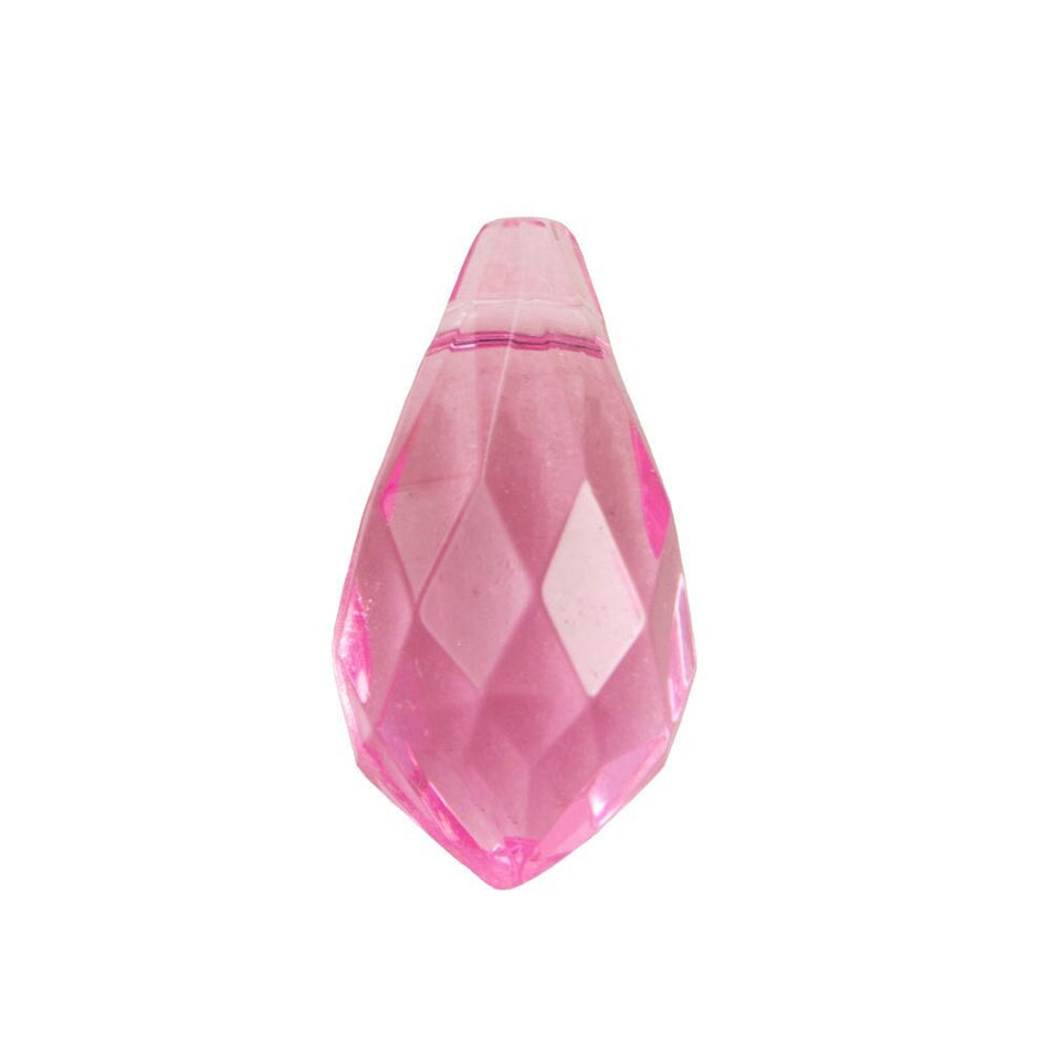 13x6mm Rose Pink Faceted Acrylic Teardrops (12)