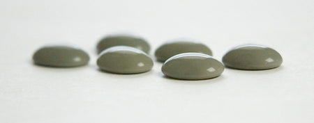 Vintage Gray Glass Cabochons 14x10mm cab577D