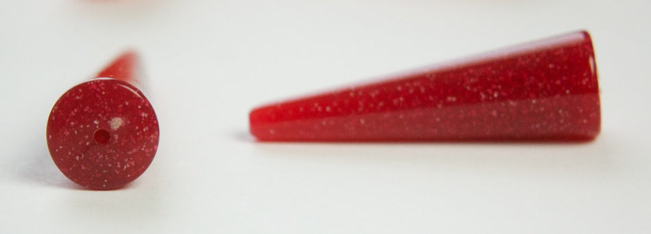 Vintage Darker Red with Sparkles Long Triangle Teardrop Acrylic Beads bds1000B