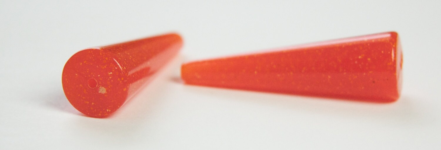 Vintage Dark Orange with Sparkles Long Triangle Teardrop Acrylic Beads bds1000D