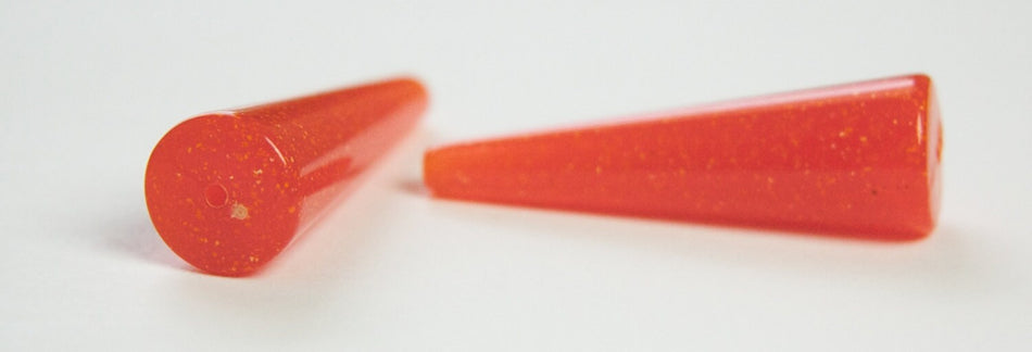 Vintage Dark Orange with Sparkles Long Triangle Teardrop Acrylic Beads bds1000D