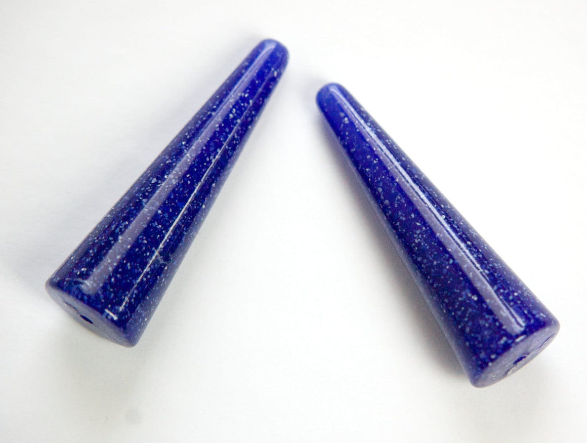 Vintage Blue with Sparkles Long Triangle Teardrop Acrylic Beads bds1000C
