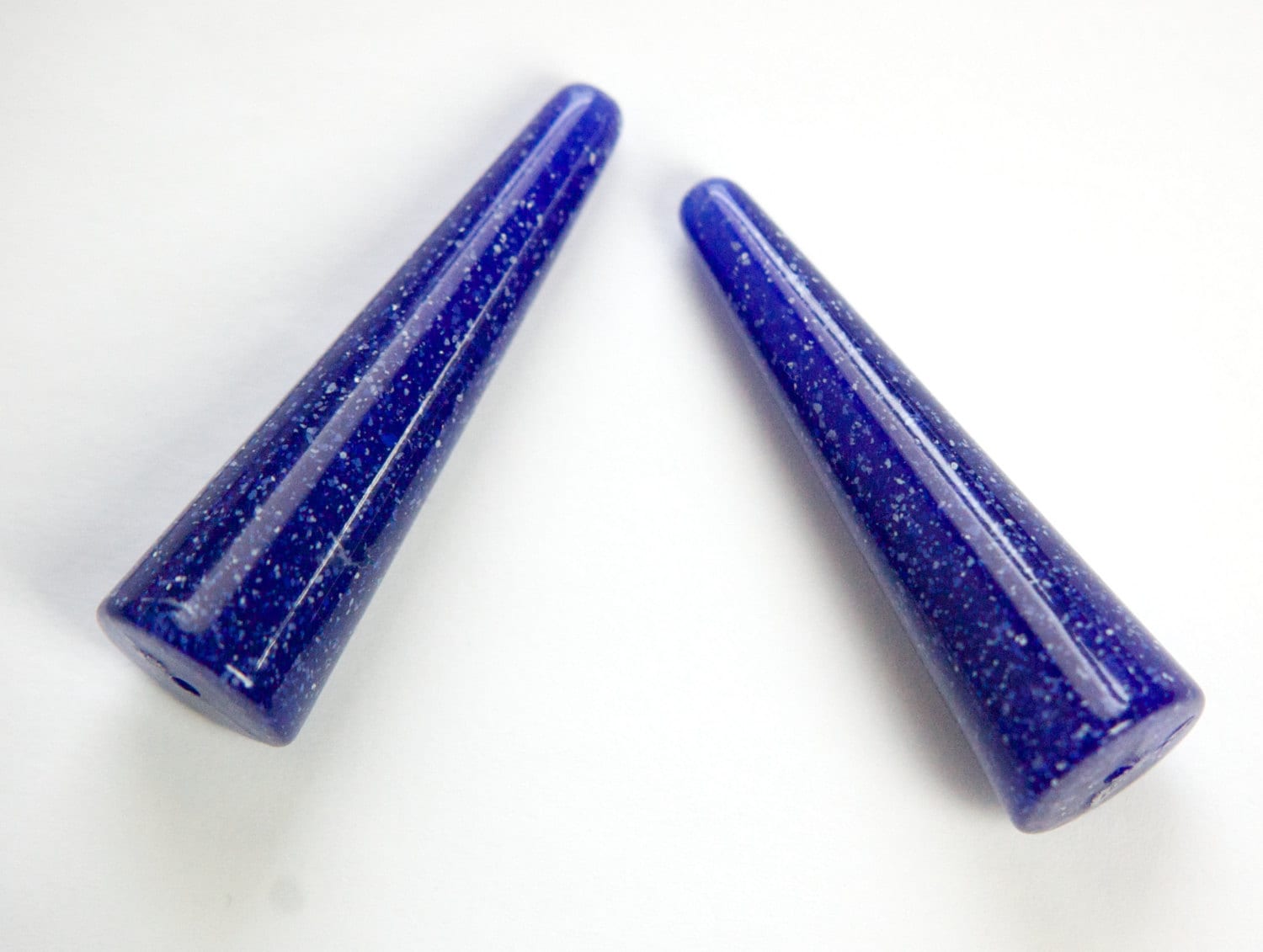 Vintage Blue with Sparkles Long Triangle Teardrop Acrylic Beads bds1000C