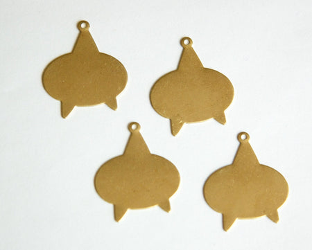 1 Loop Raw Brass Star Trek Like Flat Pad Pendant Findings chr018