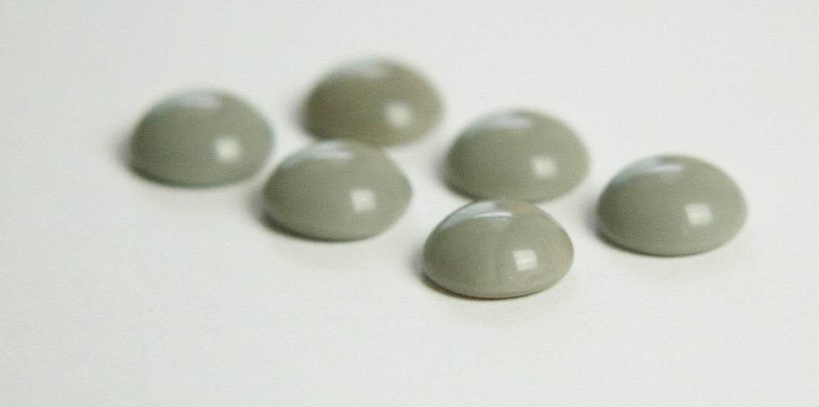 Vintage Opaque Gray Glass Cabochons 11mm cab703GG
