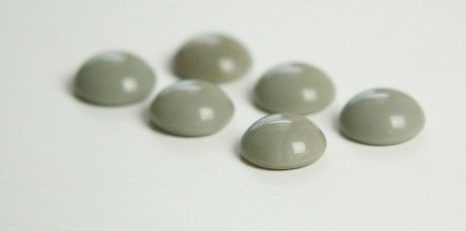 Vintage Opaque Gray Glass Cabochons 11mm cab703GG
