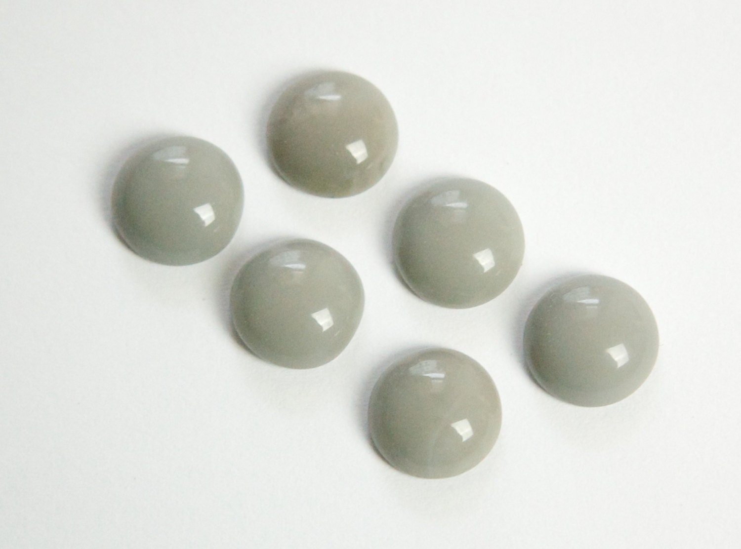 Vintage Opaque Gray Glass Cabochons 11mm cab703GG