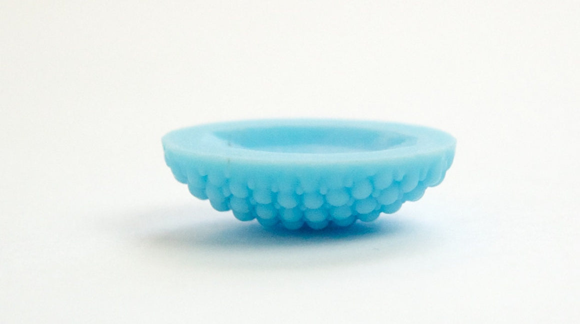Vintage German Matte Blue Glass Bumpy Top Cabochon 25 X 18mm cab414E