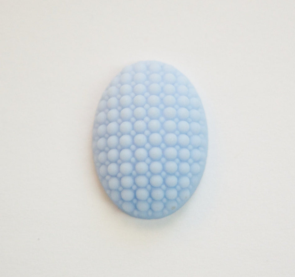Vintage German Matte Periwinkle Blue Glass Bumpy Top Cabochon 25X18mm cab414G