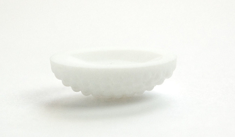 Vintage German Matte White Glass Bumpy Top Cabochon 25x18mm cab414D
