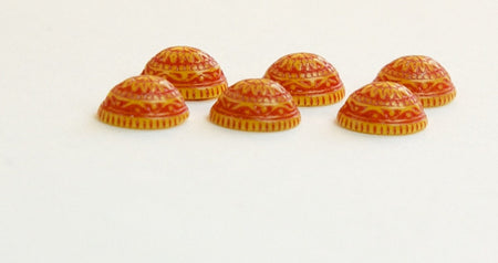 Vintage Mosaic Yellow and Orange Cabochons 10x8mm (8) cab714M