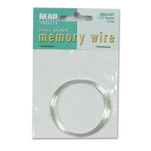 1 3/4-Inch Diameter Silver Plated Beadsmith Memory Wire 12 Loop