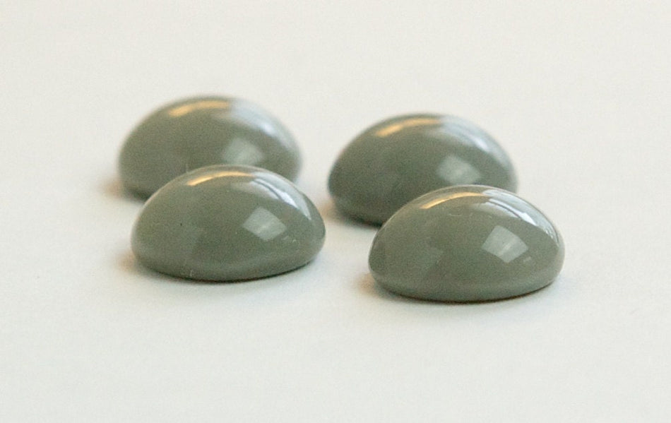 Vintage Opaque Gray Glass Cabochons 13mm (4) cab704CC
