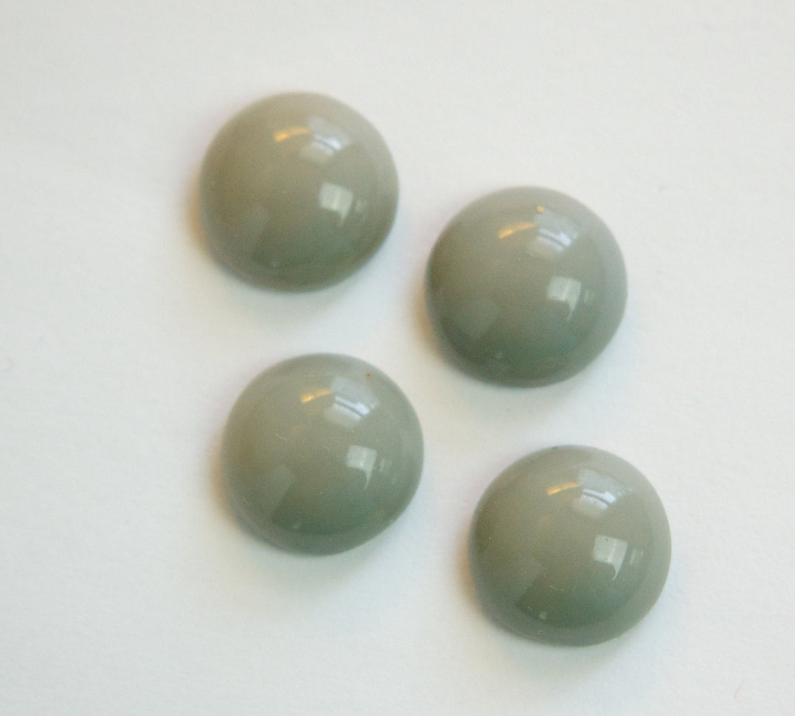 Vintage Opaque Gray Glass Cabochons 13mm (4) cab704CC