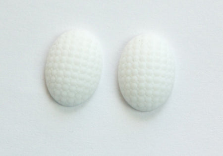 Vintage German Matte White Glass Bumpy Top Cabochon 18x13mm cab414H