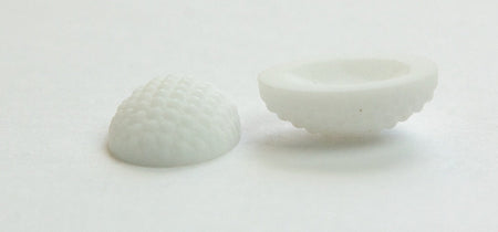 Vintage German Matte White Glass Bumpy Top Cabochon 18x13mm cab414H