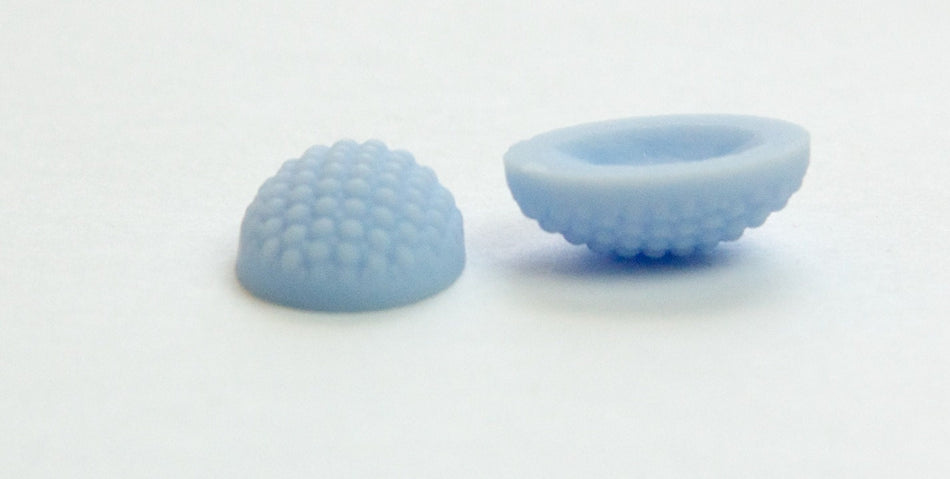 Vintage German Matte Periwinkle Blue Glass Bumpy Top Cabochon 18x13mm cab414K