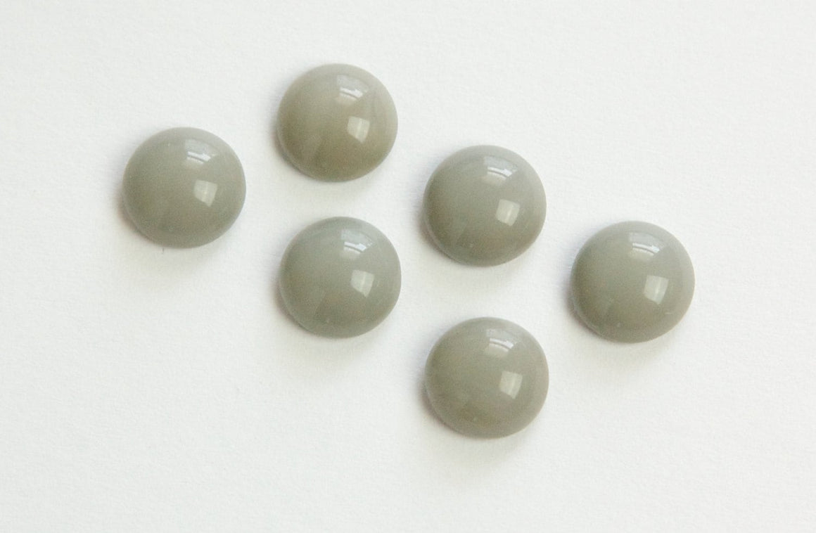 Vintage Gray Glass Cabochon 9mm (6) Cab702BB