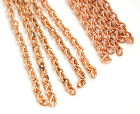 Vintage Copper Tassel or Mini Chain Hanks Pendants (2) chn086
