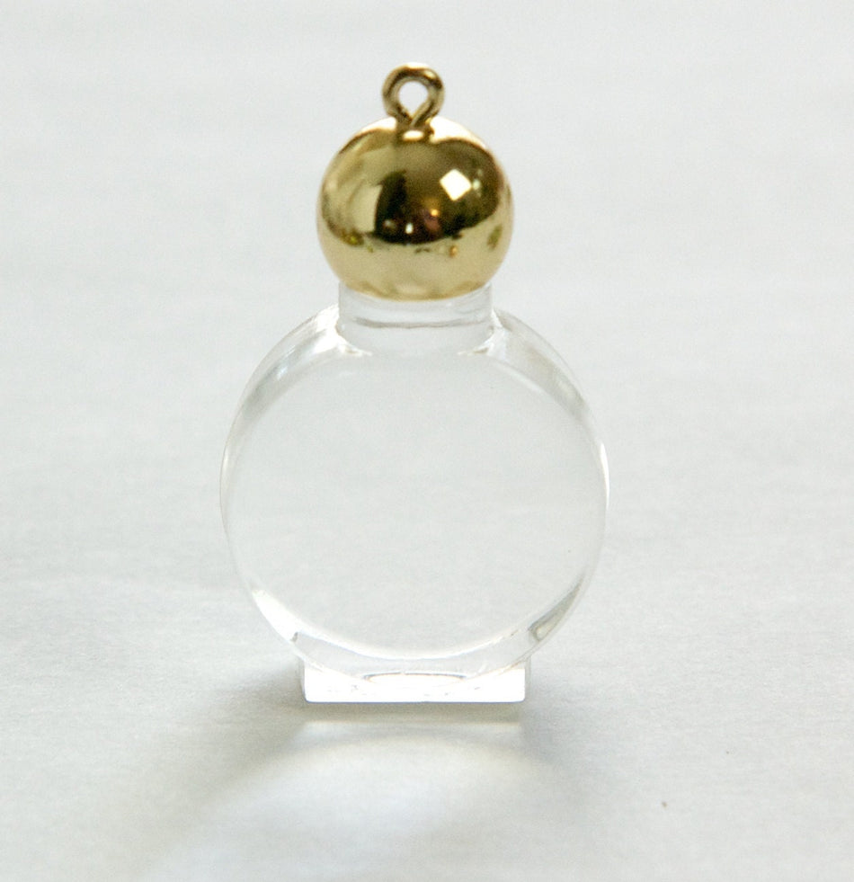 Vintage Miniature Clear Acrylic Faux Perfume Bottle Pendant Charm pnd114B