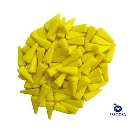 13x6mm Yellow Preciosa Czech Villa Glass Beads (12)