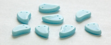 Vintage German Light Blue Comma 2 hole Glass Bead Charms grm052B