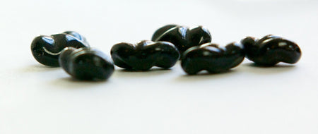 Vintage Oval Black Bow Like German Glass Beads grm046B