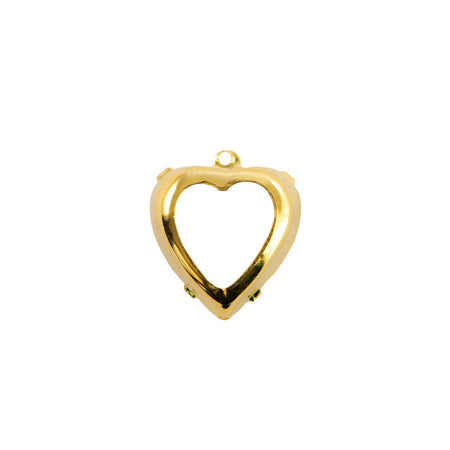 12mm Turmaline Faceted Glass Heart Stone in 1 Loop Open Back Setting (2)