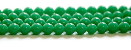 Vintage Jade Green Glass Beads Japan 6mm (10) jpn001F